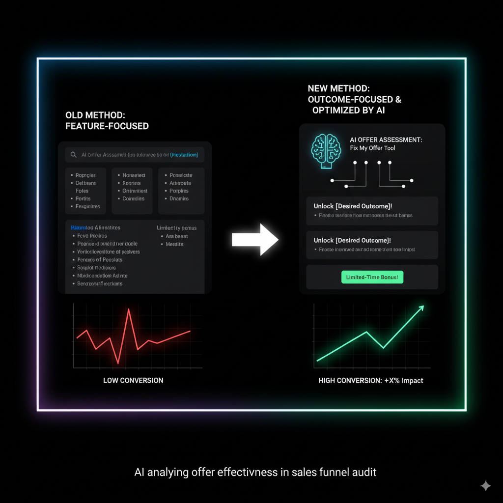 AI analyzing offer effectiveness in sales funnel audit