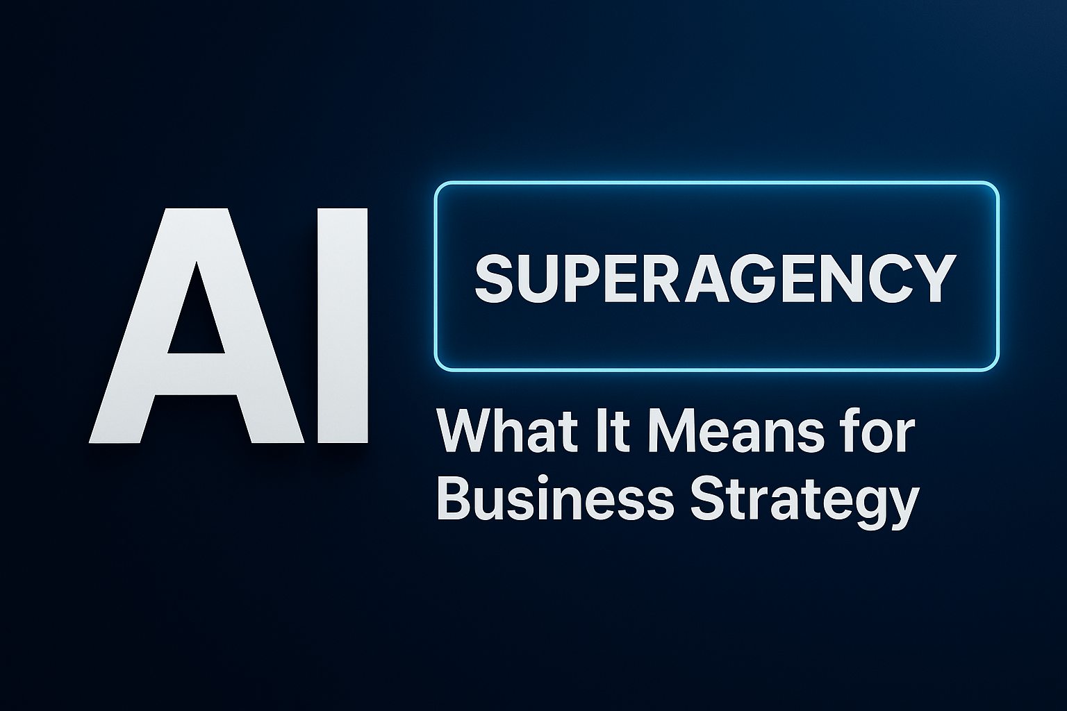 Hero image depicting a futuristic AI-powered hub with a digital brain at the center, connected to business functions like Marketing, Finance, Operations, and Strategy.