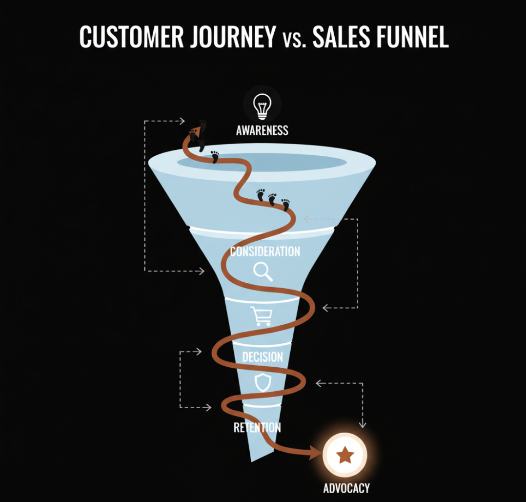 Customer Journey vs. Sales Funnel