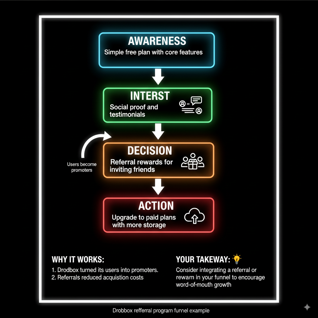 Dropbox referral program funnel example