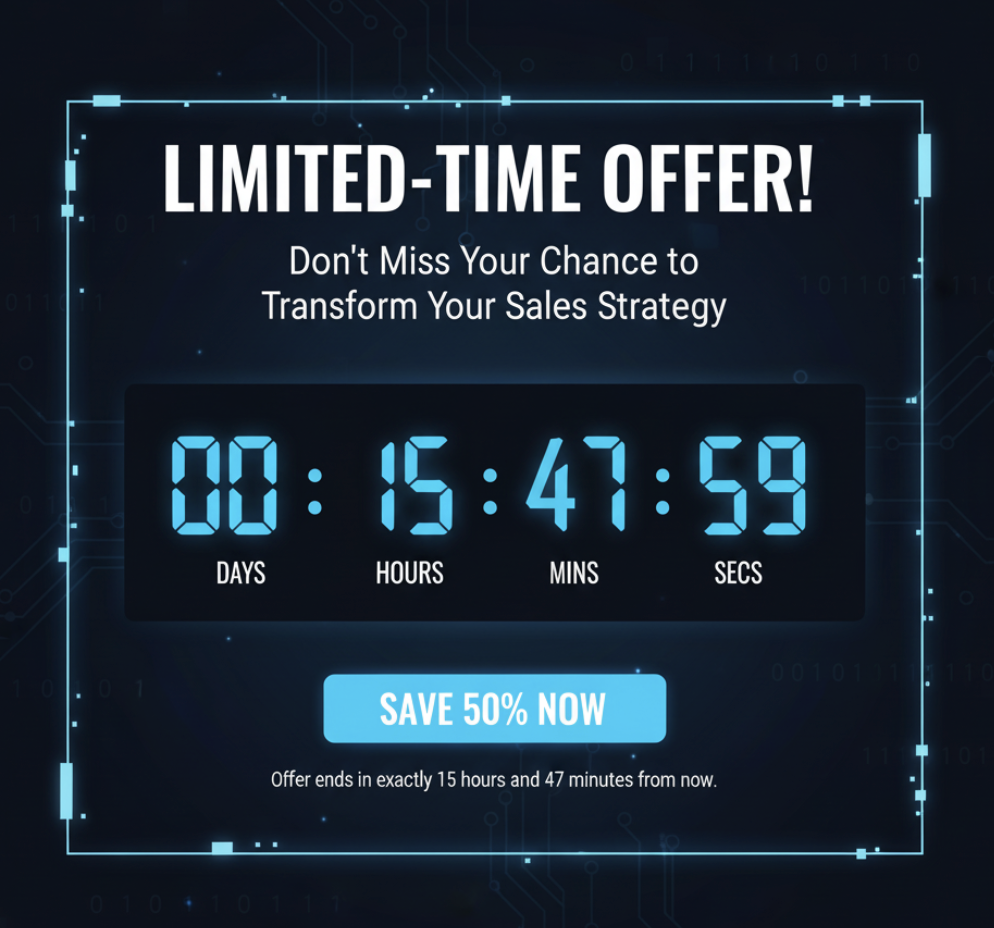 Example limited-time offer countdown banner