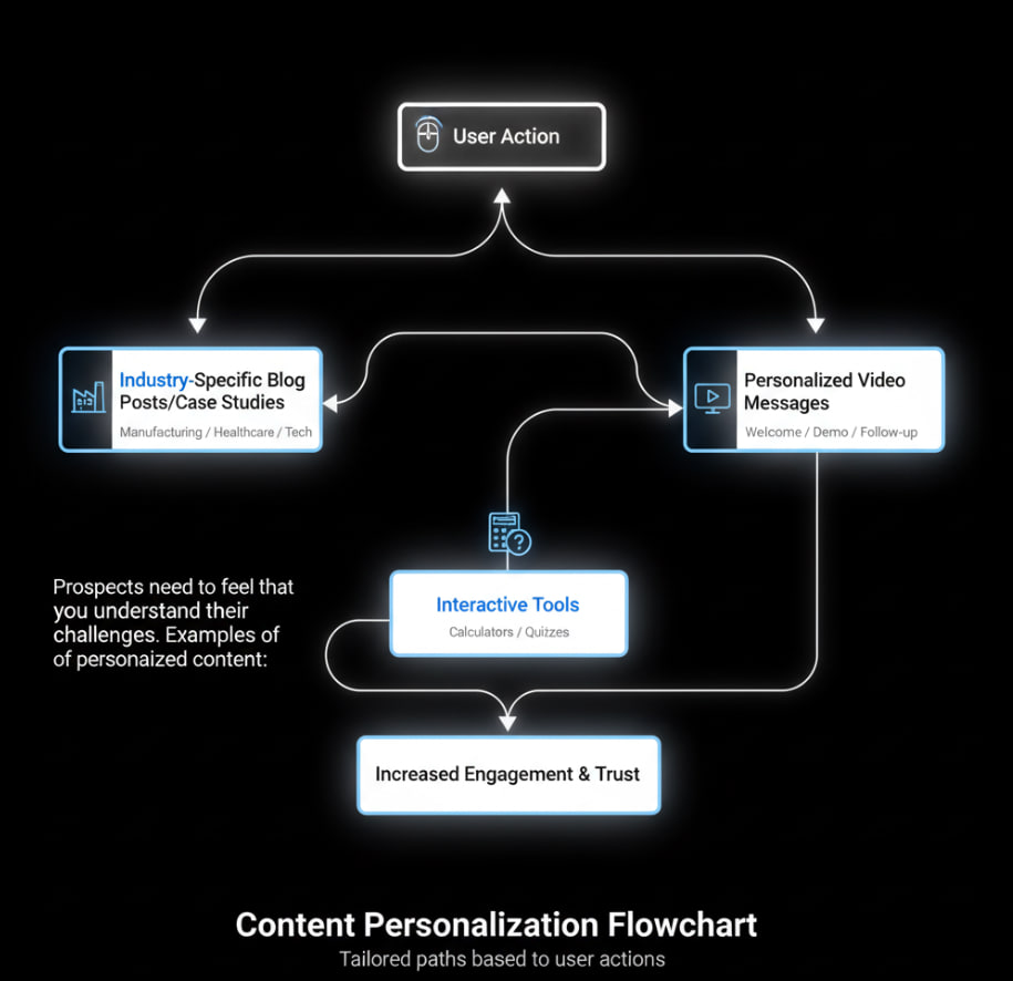 Flowchart illustrating personalized content delivery based on user behavior