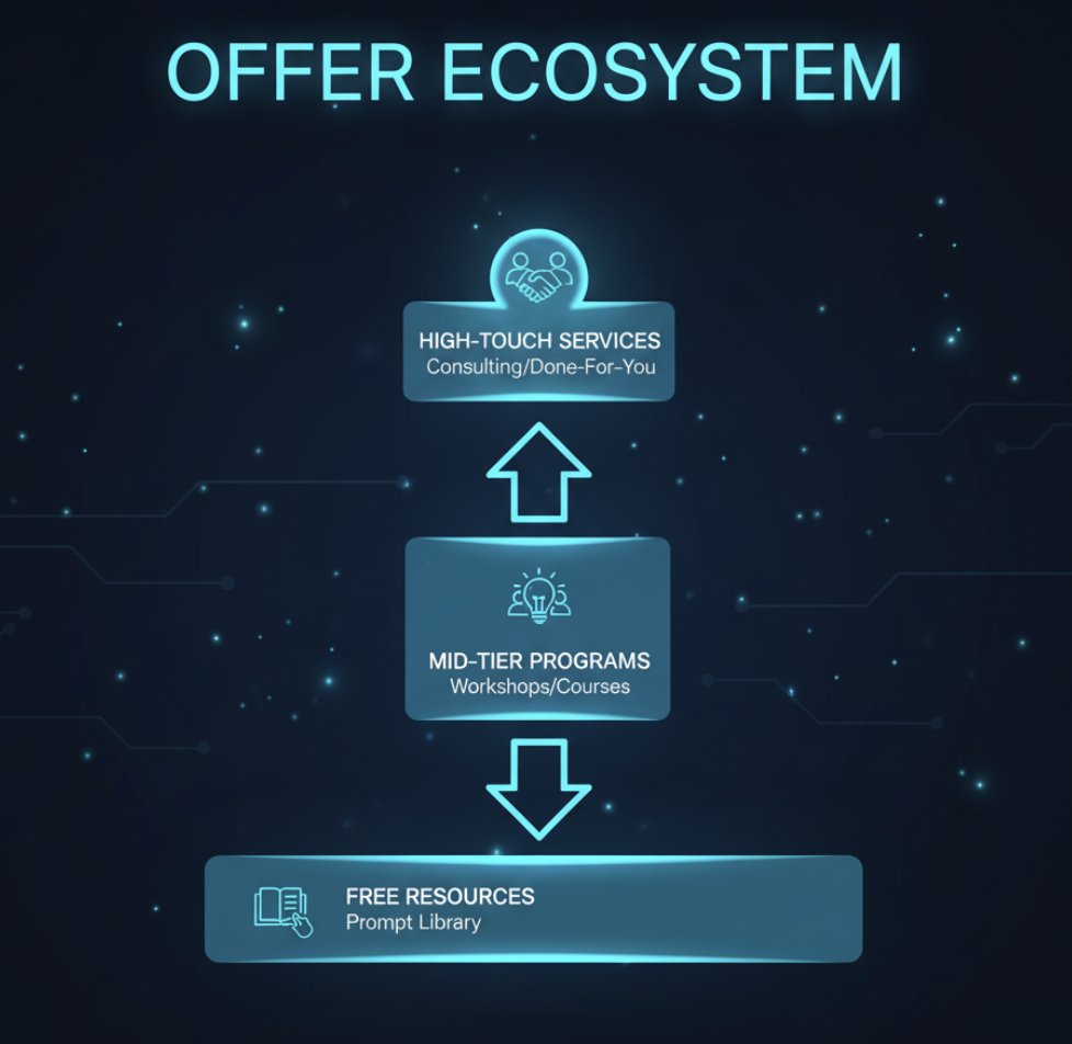 Offer ladder visual showing free resource