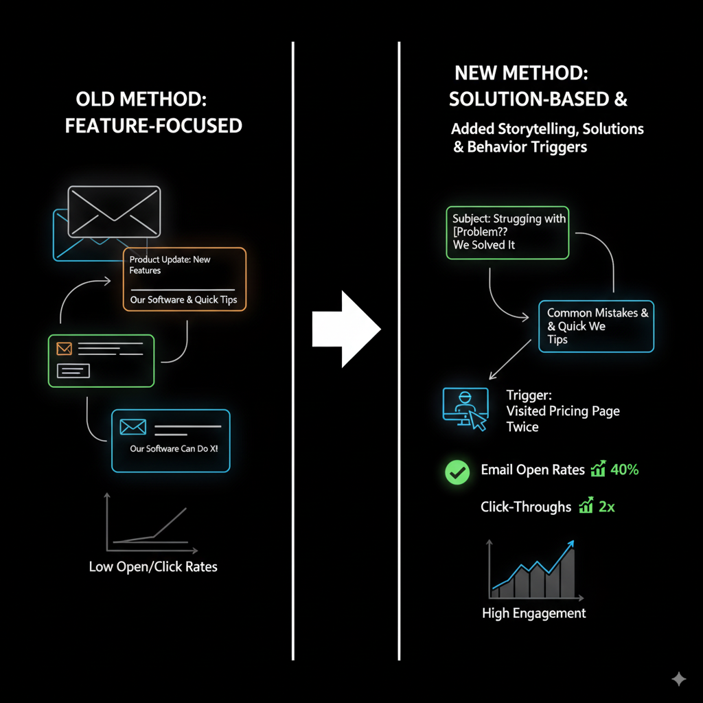 example SaaS nurture email sequence with behavior triggers