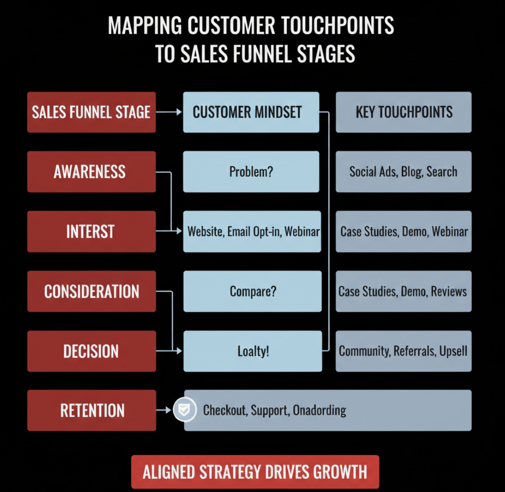 flowchart of customer touchpoints