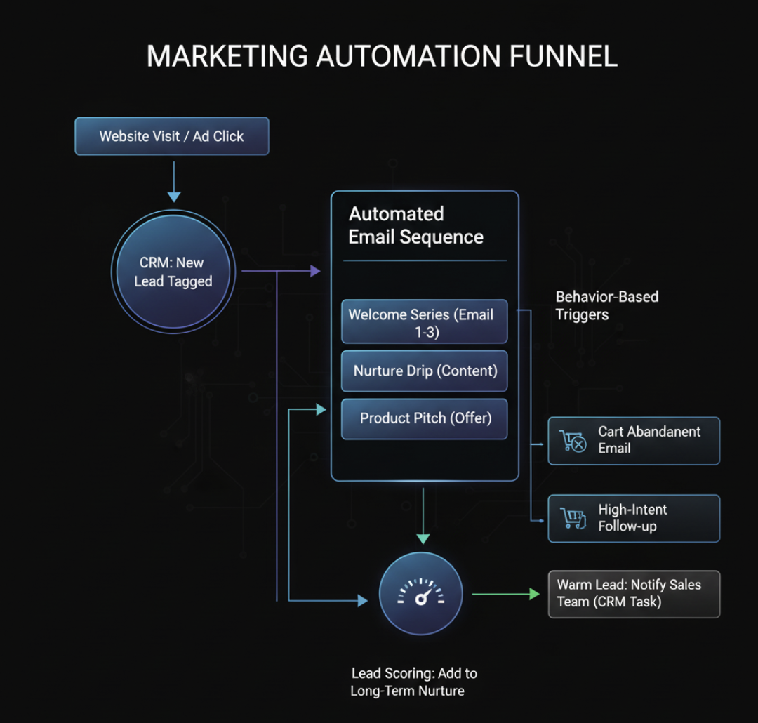 marketing automation funnel workflow diagram