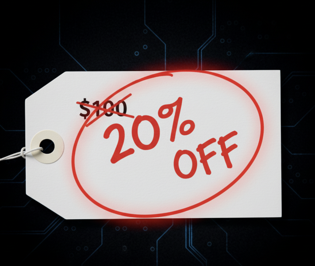 price tag slashed with red ink reading