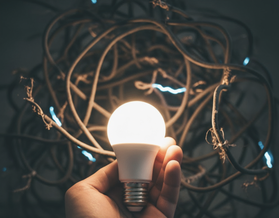 Concept of reliable web hosting represented by a steady hand holding a glowing lightbulb.