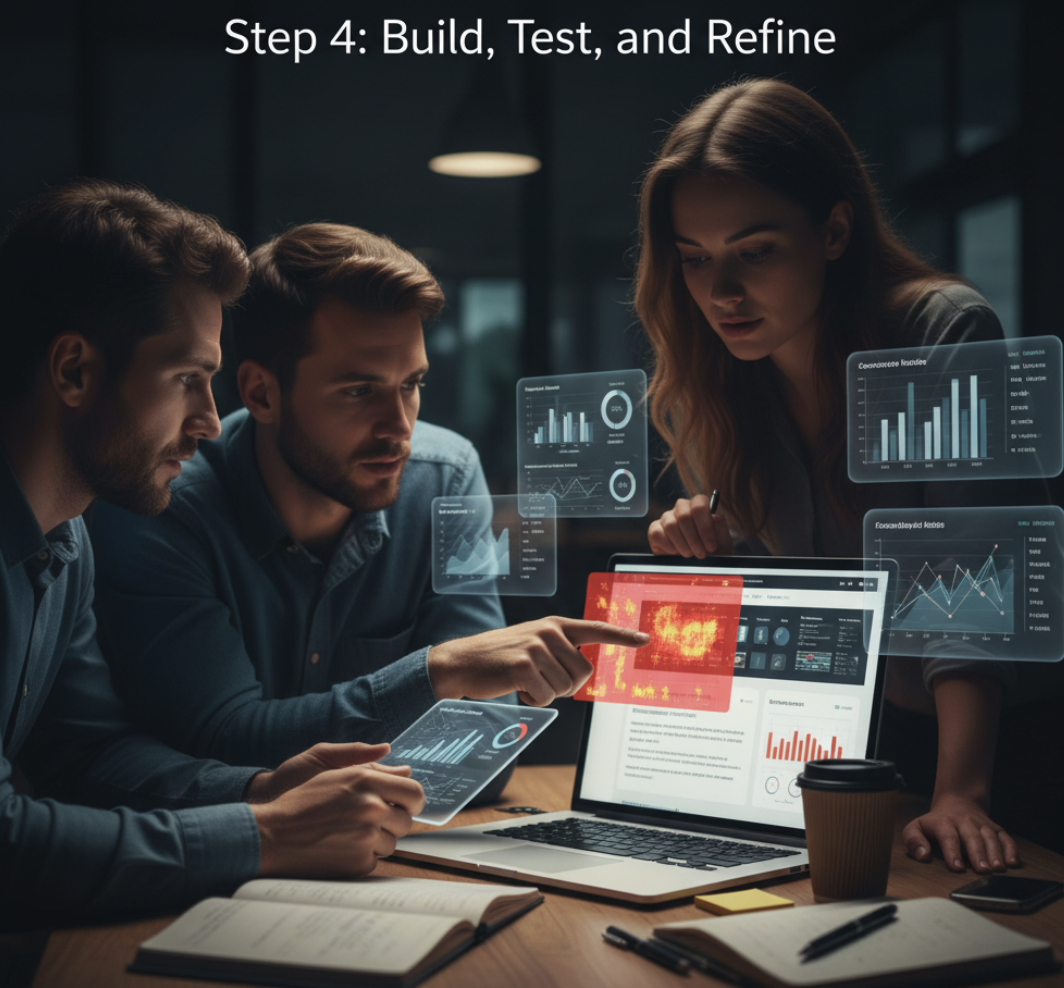 Marketing team reviewing website performance analytics.