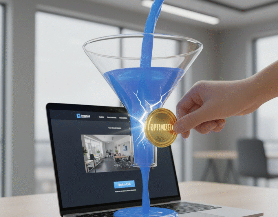 Metaphor for fixing a leaky sales funnel on a website to increase conversion rate.