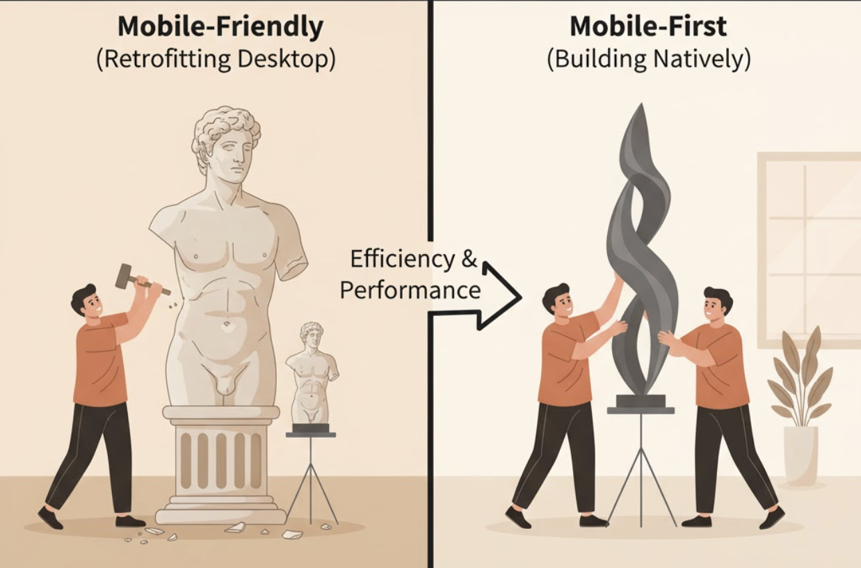 Mobile-Friendly vs. Mobile-First Design
