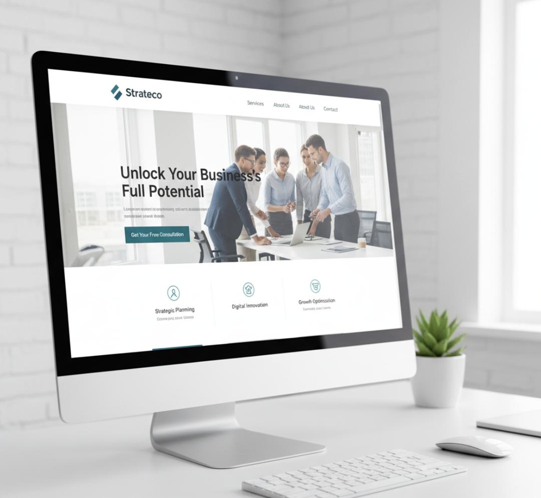 Professional website homepage layout showing clean design and modern branding.