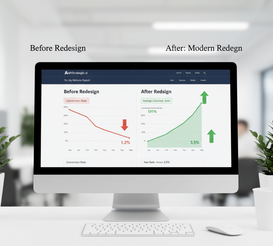 conversion rate improvement chart after redesign