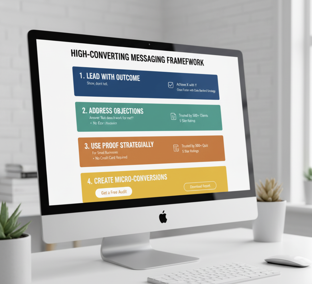 website messaging framework with call to action examples