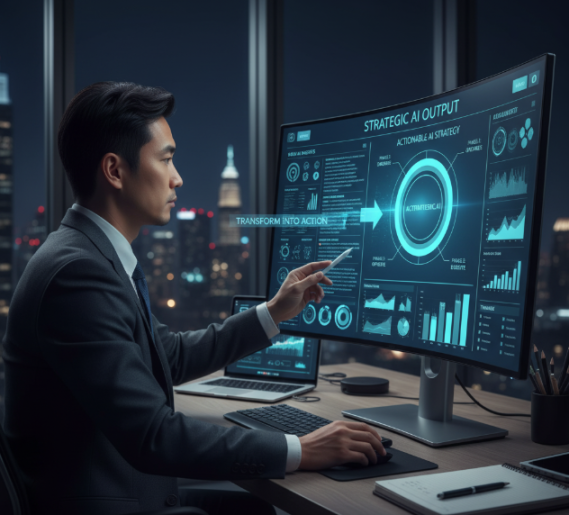 Dashboard showing AI-generated insights and strategic recommendations