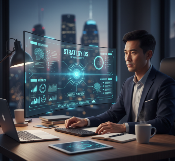 Example workflow showing strategic decision-making in a strategy OS